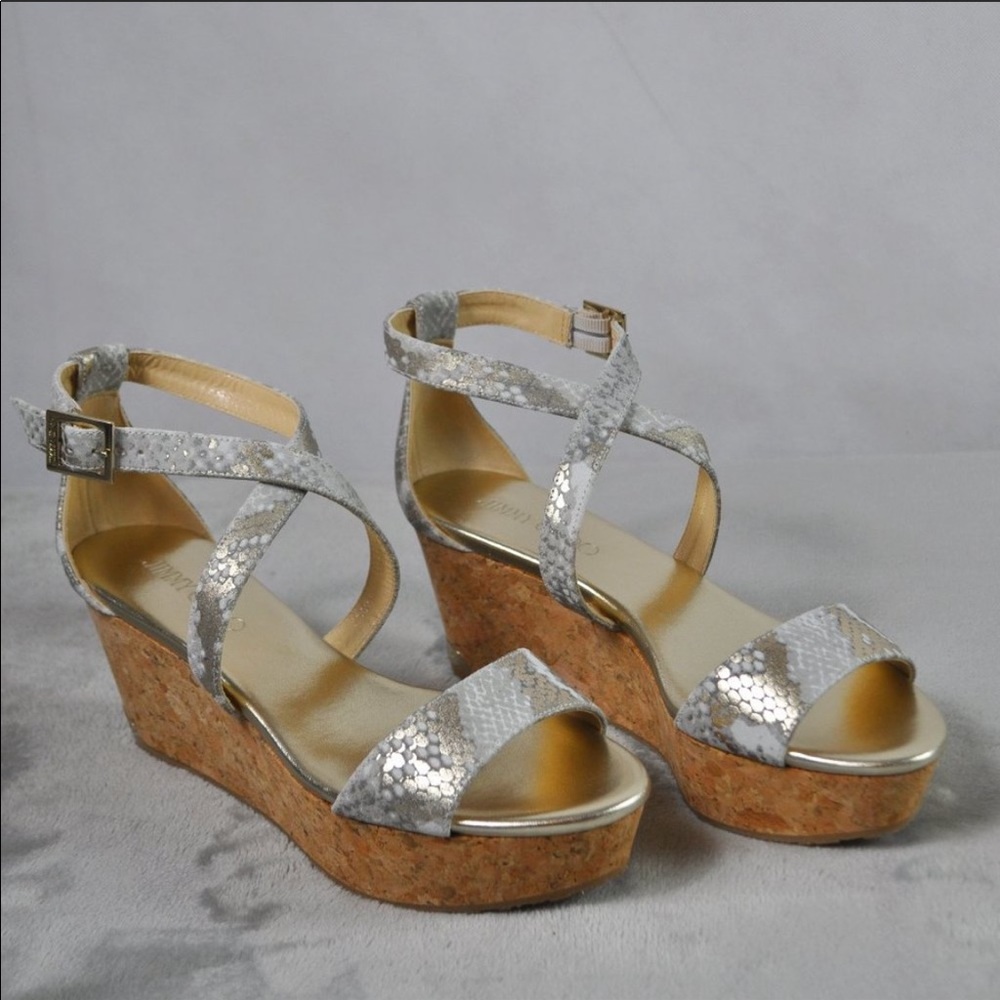 Jimmy Choo Portia 70 light khaki platform sandals
